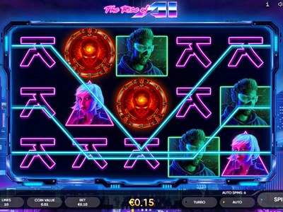 The Rise of AI — Нейросети, неоновое оформление будущего — технологичная стилистика и стандартный RTP 96%